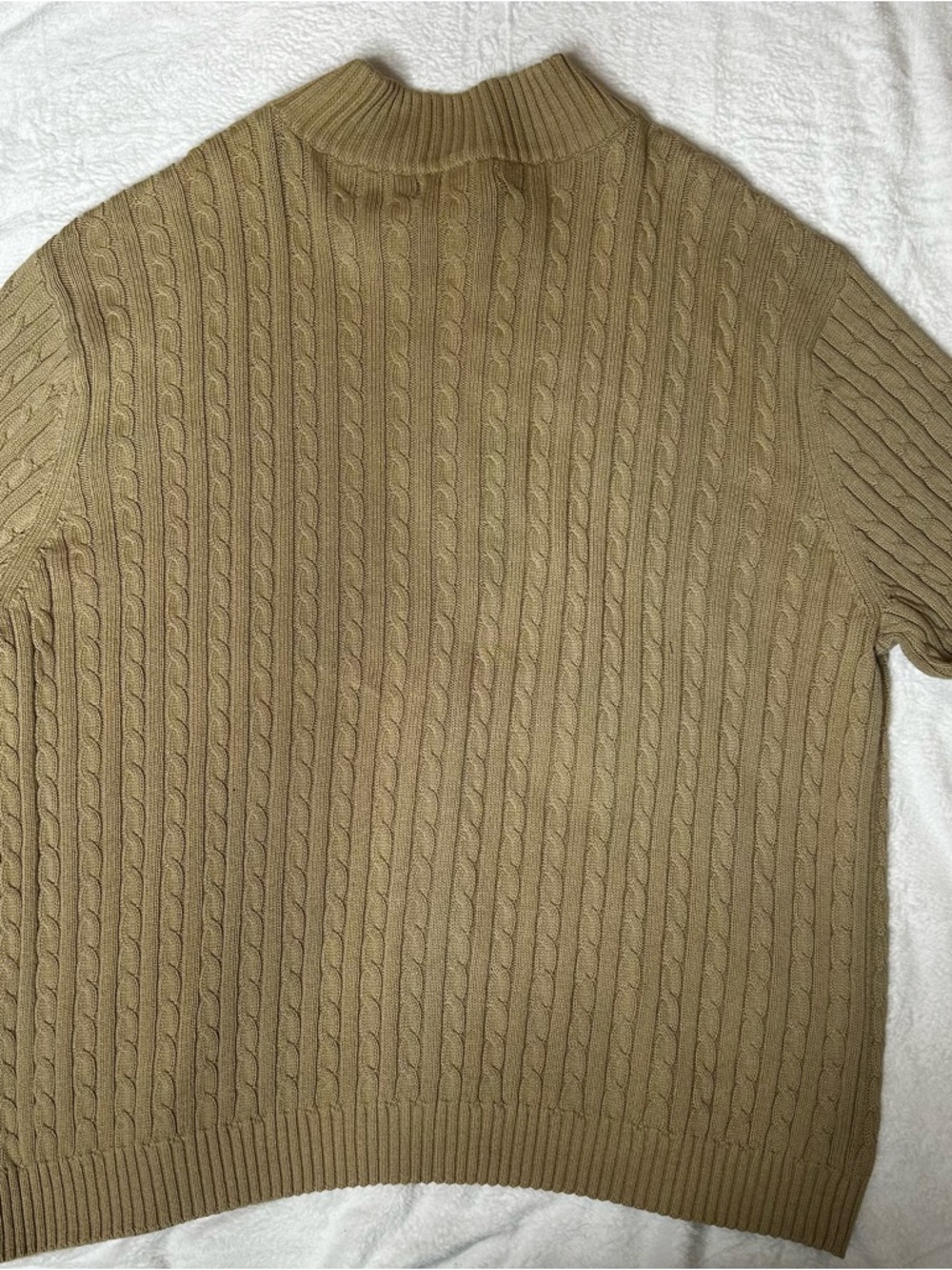 Consensus Men's Cable Knit Zip-Front Cardigan - Tan - Picture 3 of 6